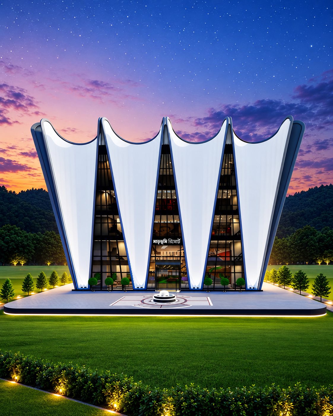 Matribhumi Resort at night